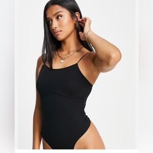 ASOS design Black Spaghetti Strap Bodysuit